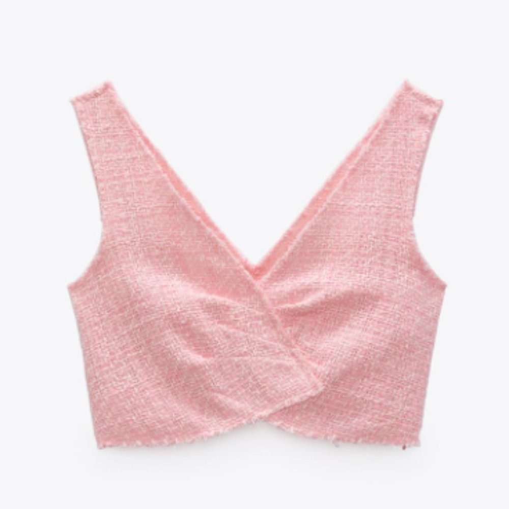 Zara Textured Weave Crop Top